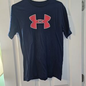 Under Armour Dark Blue Tee with Red Emblem